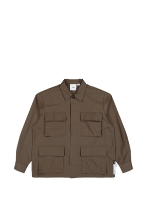 WTAPS JMOD logo-print multi-pocket military jacket - Brown