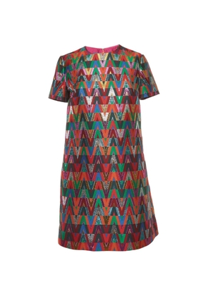 Valentino Garavani Pre-Owned chevron shift mini dress - Red