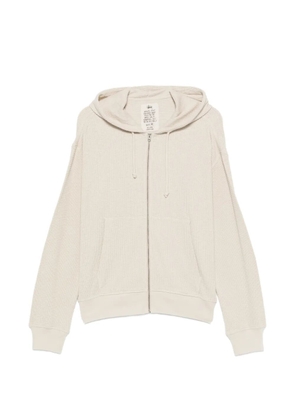 Stüssy waffle-knit zip-up hoodie - Neutrals