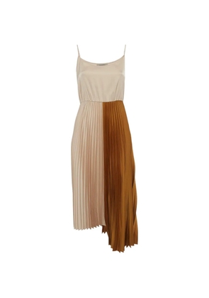 AllSaints Jessie asymmetric pleated dress - Neutrals