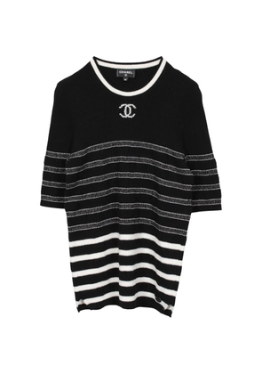 CHANEL Pre-Owned 1986-1988 Coco Mark striped sweater - Black