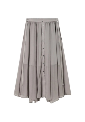 b+ab long button-front pleated skirt - Grey