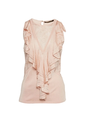 Roberto Cavalli Vintage ruffle-trim sleeveless top - Pink