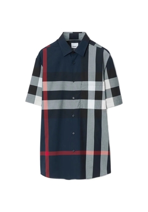 Burberry check-pattern cotton shirt - Blue
