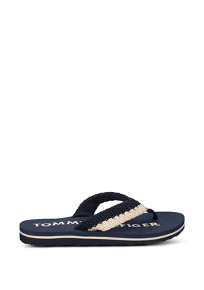 Tommy Hilfiger crochet-knit flip-flops - Blue