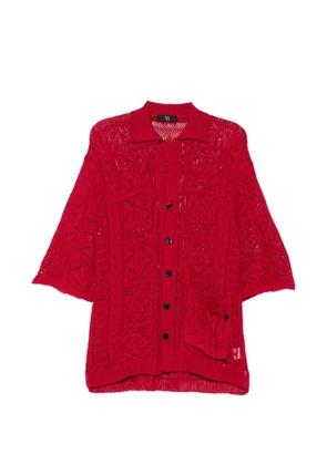 Y's mexican tile pattern knitted shirt - Red