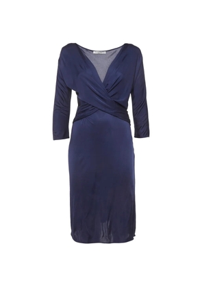 Christian Dior Pre-Owned draped jersey midi dress - Blue