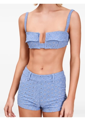 Devon Windsor Chriselle square-neck bikini top - Blue