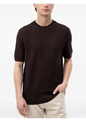 BOSS waffle-knit short-sleeve sweater - Brown