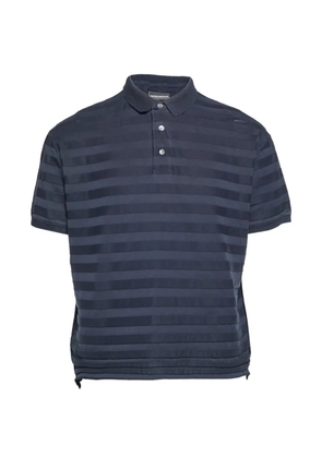 Emporio Armani Pre-Owned striped knit polo shirt - Blue