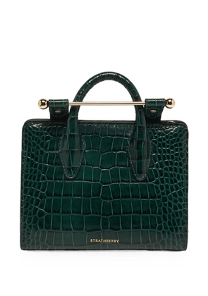 Strathberry Midi Nano croc-effect tote bag - Green
