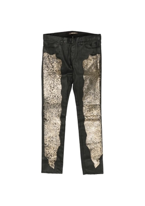 Roberto Cavalli leopard-print metallic-effect jeans - Black