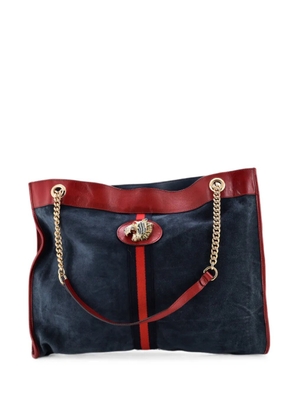 Gucci Pre-Owned Rajah Chain Suede Large tote bag - Blue