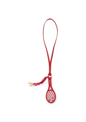 Bally tennis-racket leather keyring - Red