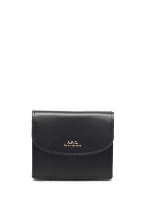 A.P.C. logo-stamp wallet - Black