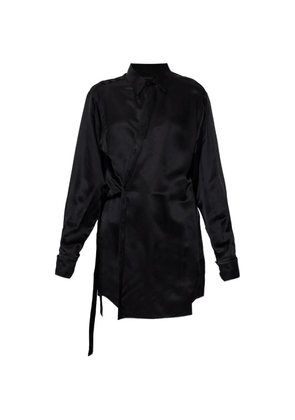 Balenciaga satin-finish wrap mini dress - Black