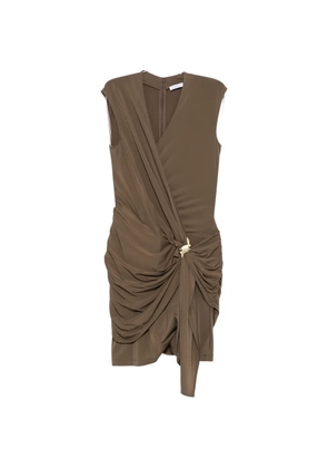 Ferragamo knot-detail ruched dress - Brown