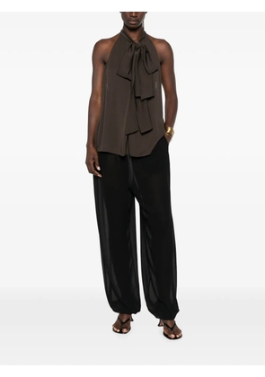 TOM FORD sleeveless bow-detail top - Brown