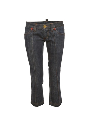 DSQUARED2 squirrel-motif cropped jeans - Blue