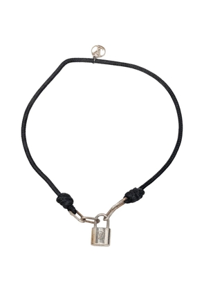 Louis Vuitton Pre-Owned 2020-2026 Unicef Sterling Silver and Cord Lockit Bracelet costume bracelet - Black