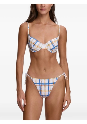 Polo Ralph Lauren Ricky smocked-check bikini - White