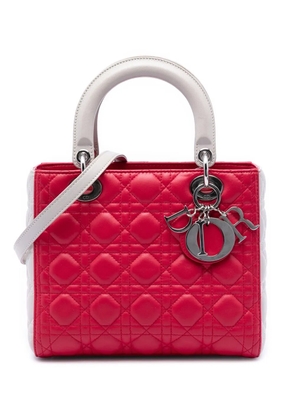 Christian Dior Pre-Owned 2013 Medium Bicolor Lambskin Cannage Lady Dior satchel - Pink