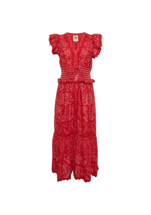 FARM Rio floral-print ruffled maxi dress - Red