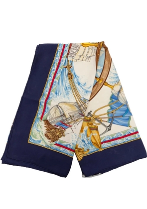 Hermès Pre-Owned 1980-2000 Vive le Vent Silk Scarf 90 scarves - White