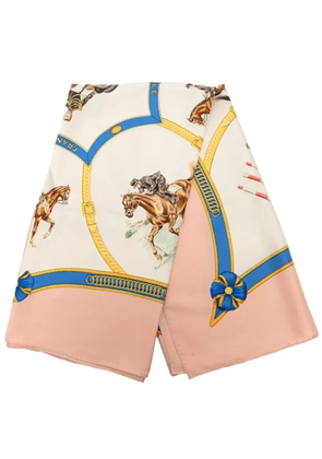 Hermès Pre-Owned 20th Century Ecole Francaise d Equitation Silk Scarf 90 scarves - White