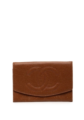 CHANEL Pre-Owned 1994-1996 CC Caviar Compact Wallet small wallets - Brown