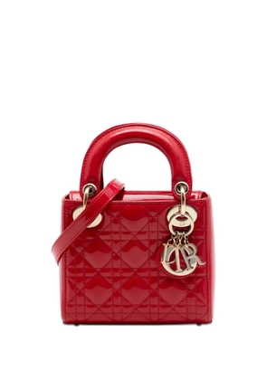 Christian Dior Pre-Owned 2015 Mini Patent Cannage Lady Dior satchel - Red
