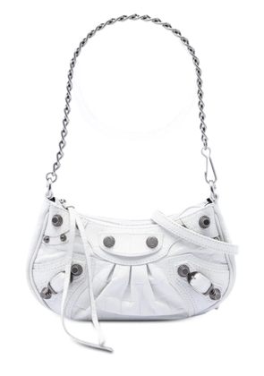 Balenciaga Pre-Owned 2022 Mini Embossed Leather Motocross Le Cagole satchel - White