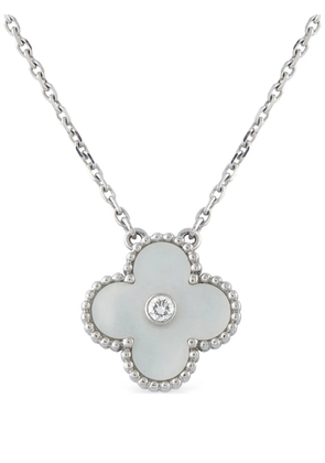 Van Cleef & Arpels Pre-Owned Alhambra diamond and mother-of-pearl necklace - Silver
