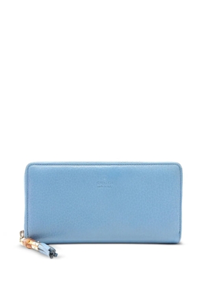 Gucci Pre-Owned 10s bamboo leather wallet - Blue