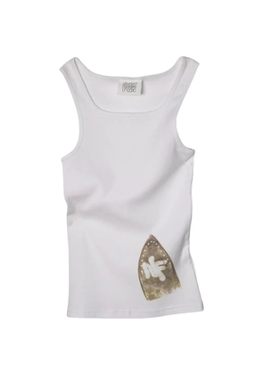 NORMFORM iron-burn distressed tank top - White