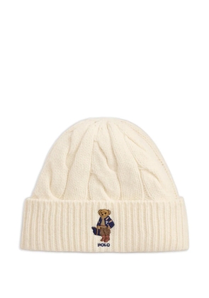 Polo Ralph Lauren Polo Bear cable-knit beanie hat - White