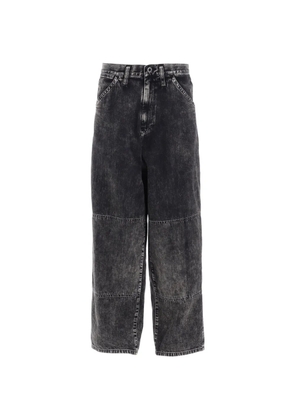 Y's faded-effect panelled denim jeans - Black