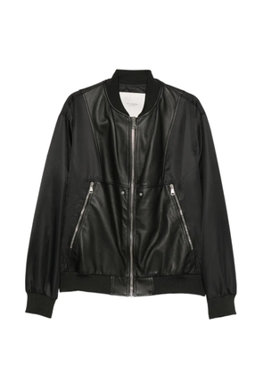 YES LONDON leather-panelled bomber jacket - Black