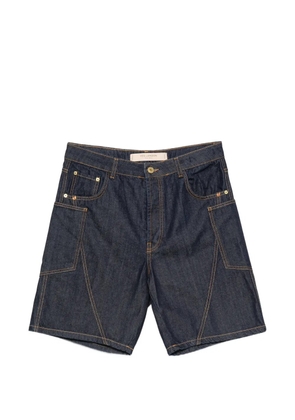 YES LONDON contrast-stitch denim shorts - Blue