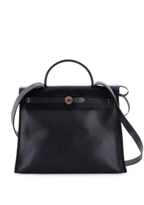 Hermès Pre-Owned Herbag Zip Berline Vache Canvas and Leather 31 shoulder bag - Black