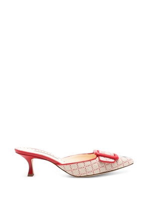 Manolo Blahnik Maysalebi buckle-embellishment mules - Neutrals
