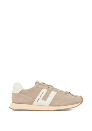 Armani Exchange logo-print panelled sneakers - Neutrals