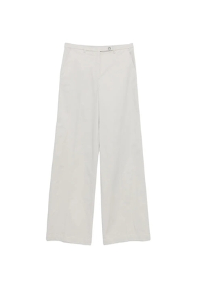 Emporio Armani logo-embroidered straight trousers - Grey