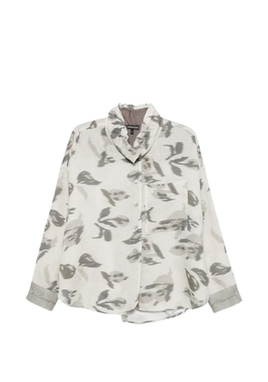 Emporio Armani leaf-print shirt - Grey