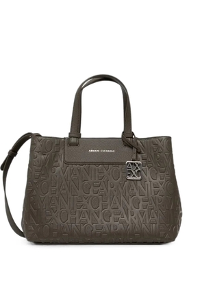 Armani Exchange logo-embossed tote bag - Green