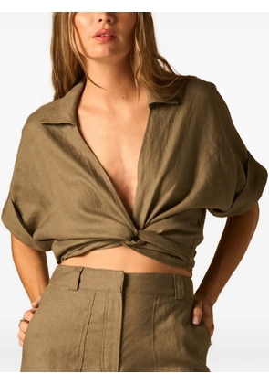 JBQ Chiara twist-front cropped top - Green