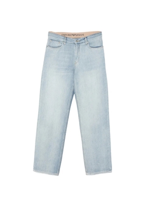 Emporio Armani logo-plaque straight jeans - Blue