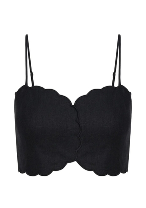 HEVRON Delilah scalloped top - Black
