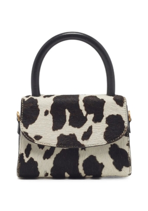 BY FAR Calf hair leather top tote bag - Black