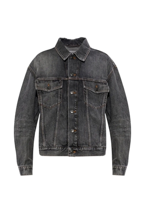 Balenciaga logo-embroidered buttoned jacket - Grey